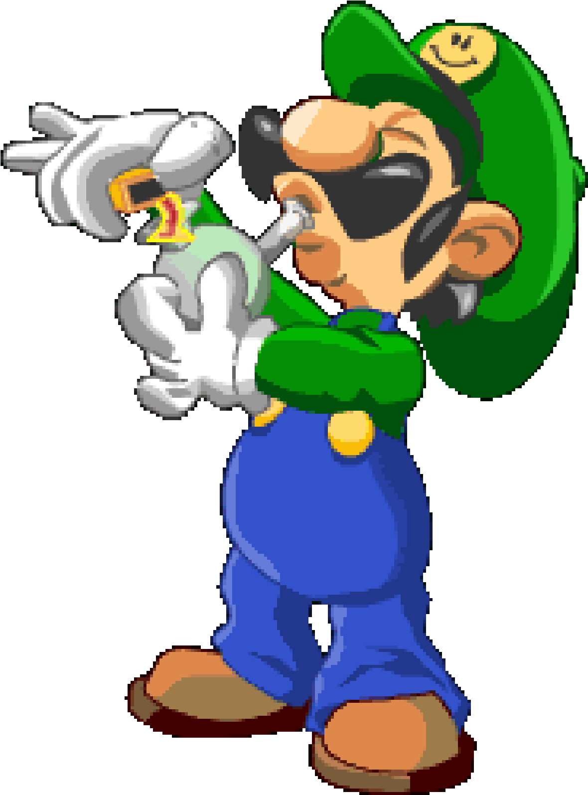 Mario Smoking For All Your Transparent Luigi - Luigi Marihuana Clipart (1186x1613), Png Download