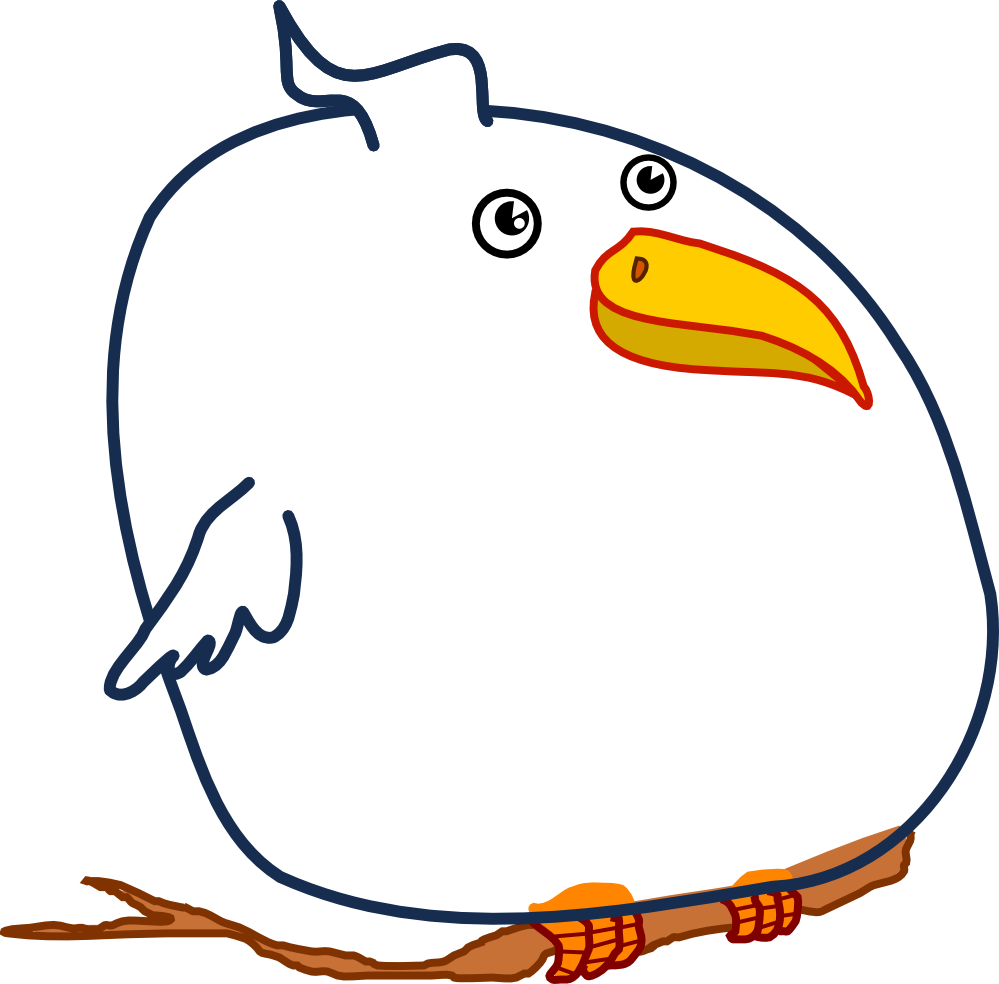 Fat Bird Black White Line Art 999px 82 - Fat Bird Png Clipart (999x984), Png Download