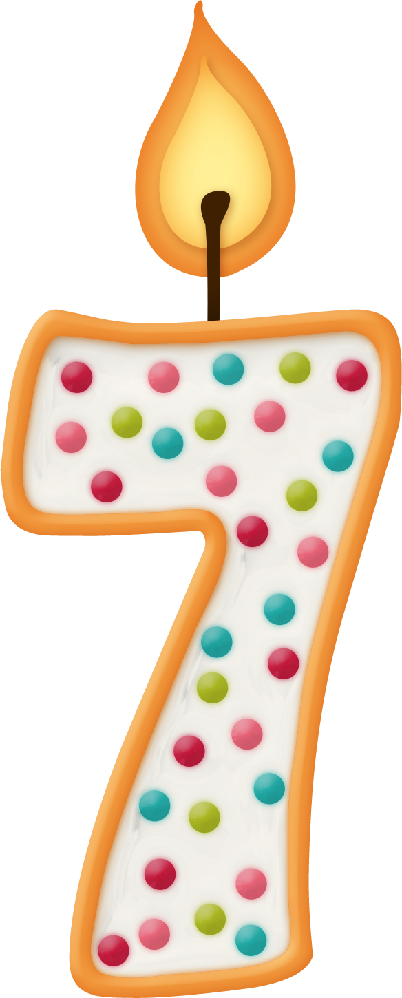 Septimo Cumpleaños Apenb - Vela Numero 7 Png Clipart (584x1450), Png Download