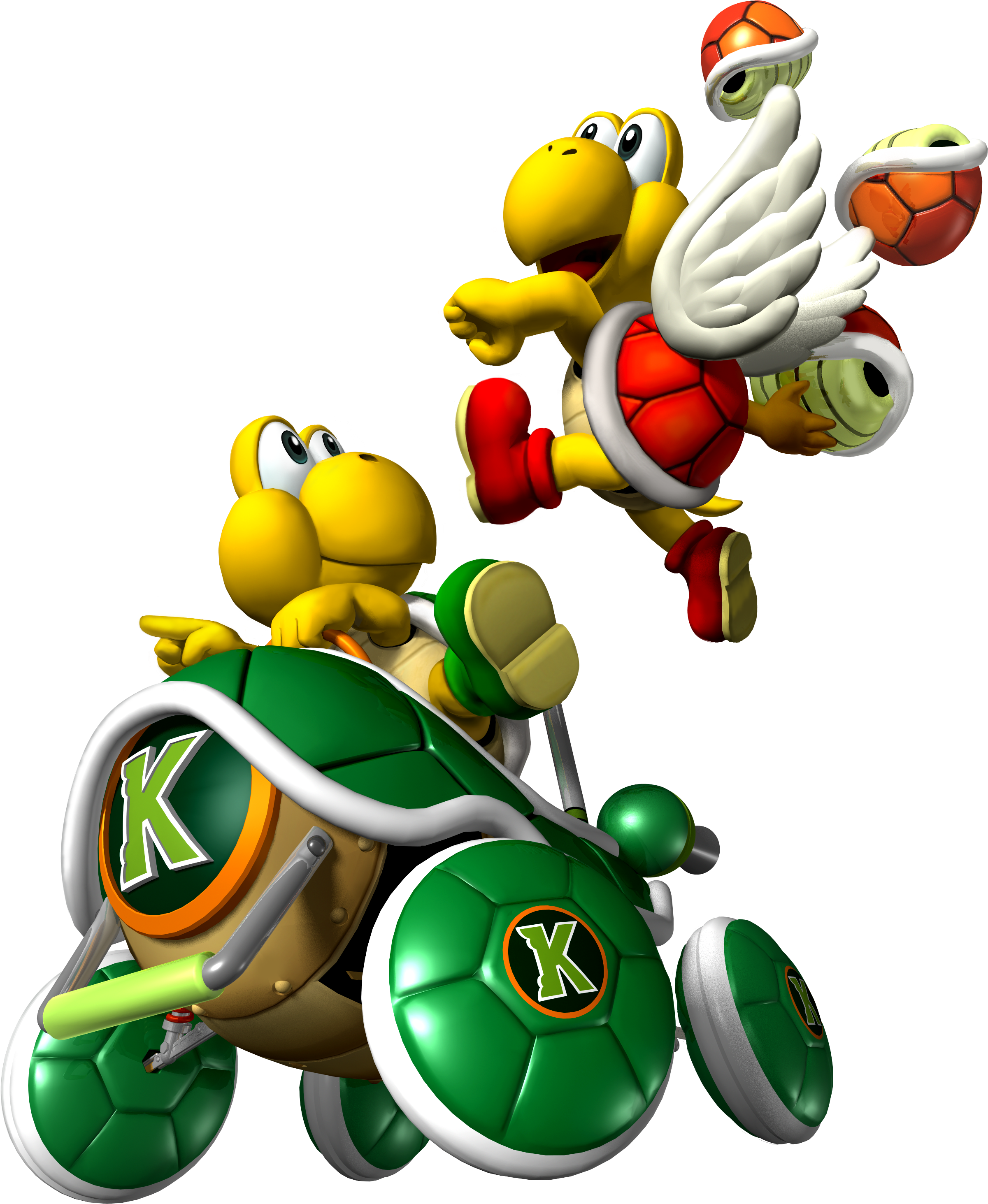 Koopa Troopa And Koopa Paratroopa In Mario Kart Clipart (2616x3000), Png Download