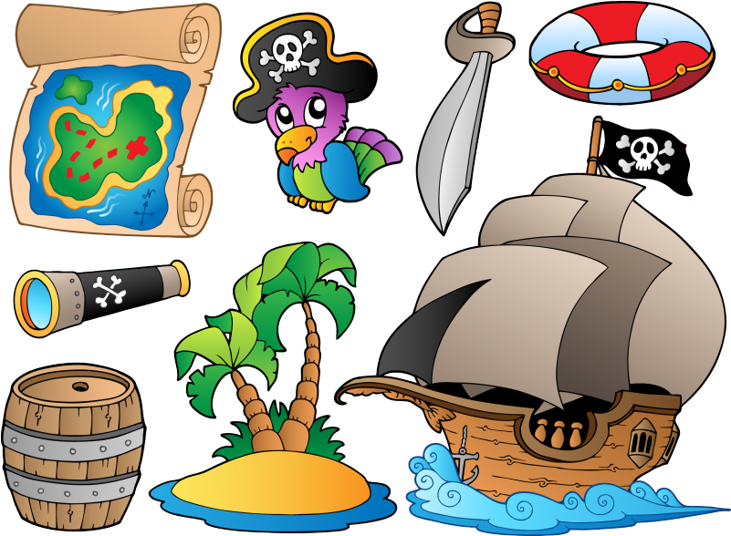 Pirate Adventure Stickers - Pirate Objects Clipart (800x800), Png Download