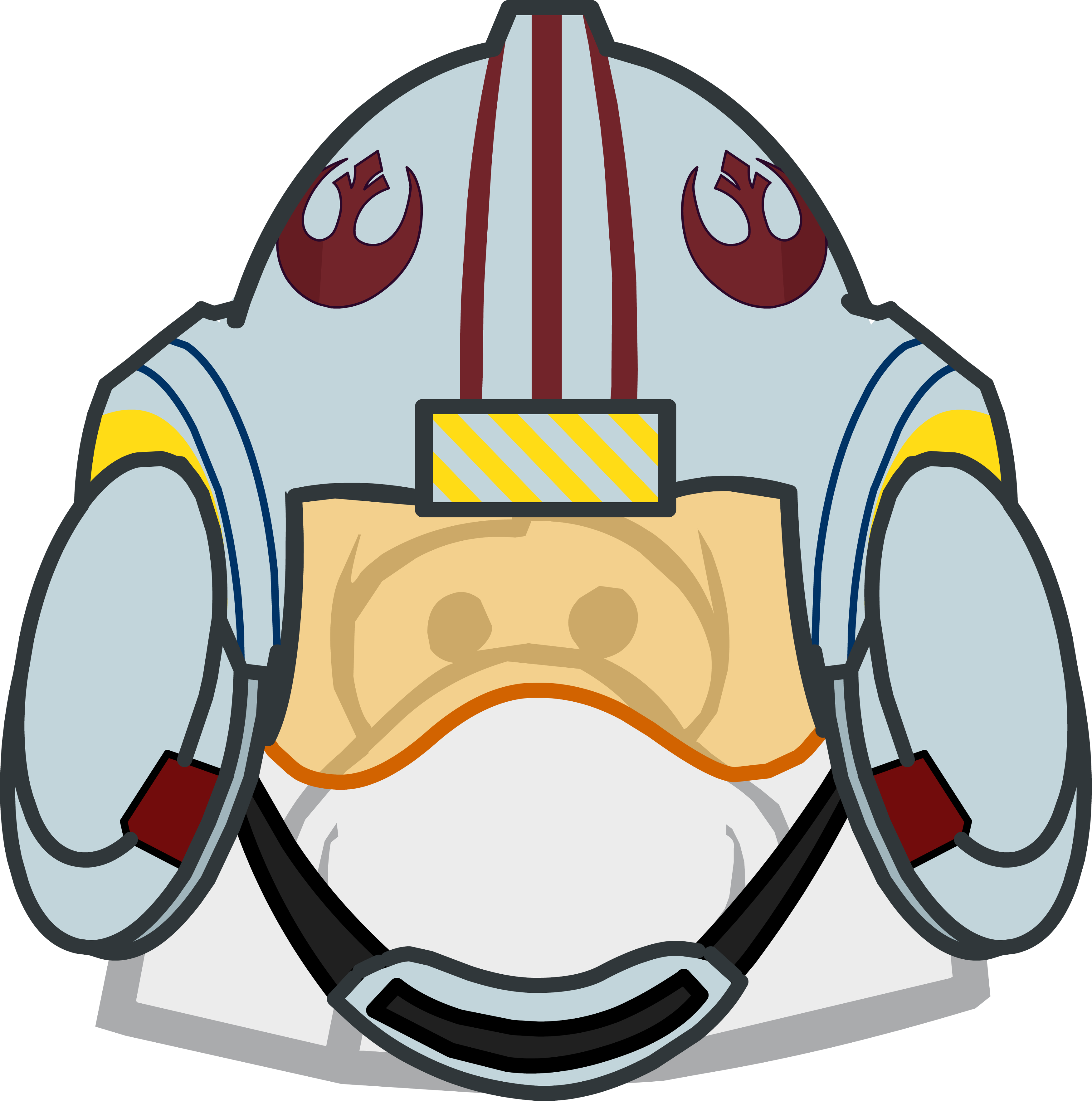 X-wing Helmet Clothing Icon Id - Club Penguin Helmet Clipart (1016x1024), Png Download