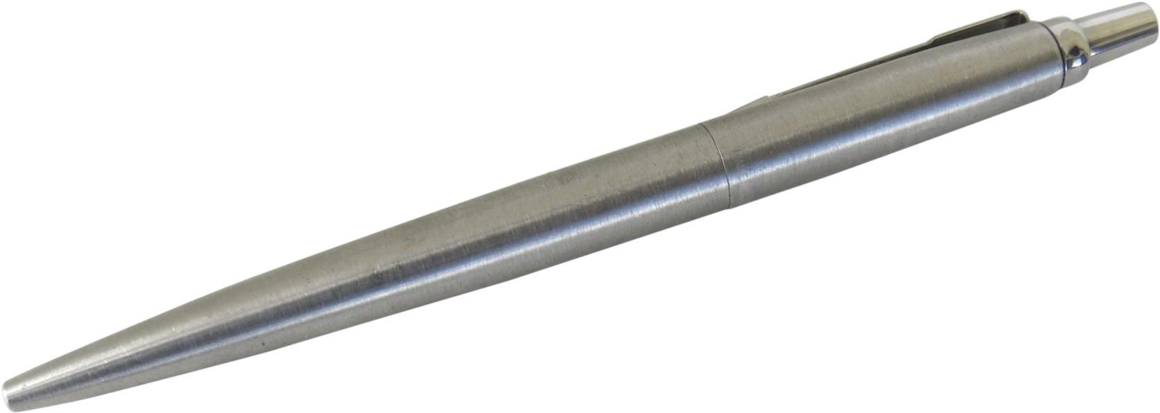 Vintage Brushed Stainless Parker Ballpoint Pen Arrow - 4 Foot Metal Ruler Clipart (1671x1671), Png Download