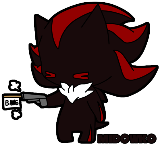 Bang, Shadow The Hedgehog, And Cute Image - Shadow The Hedgehog Chibi Clipart (600x550), Png Download