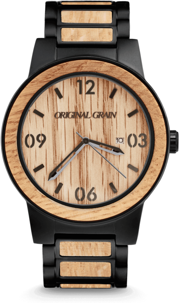 Whiskey Barrel Black 47mm By Original Grain - Wood Watch Whiskey Barrel Clipart (1024x1024), Png Download