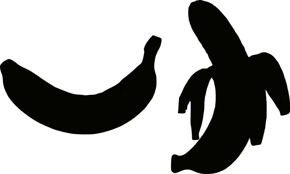 Banana Silhouette Png Clipart (960x577), Png Download