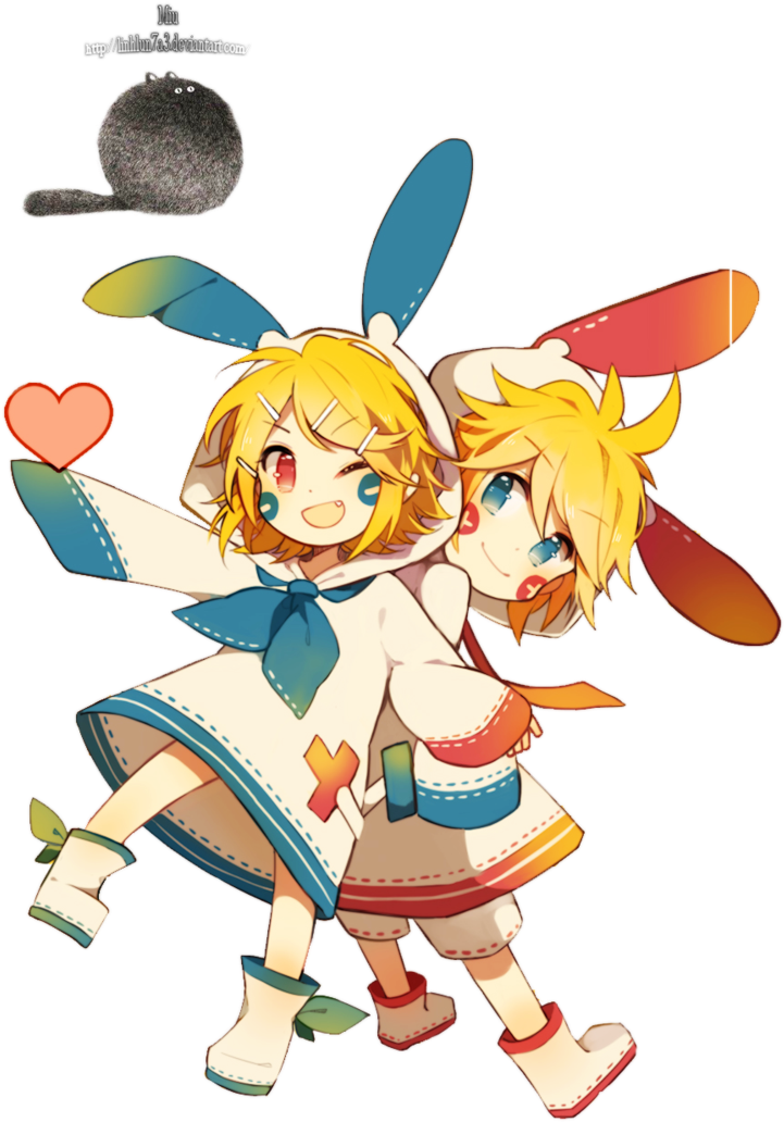 D Alternate Costume Animal Ears Animal Hood Bangs Blonde - Plus And Minus Pokemon Anime Clipart (735x1087), Png Download