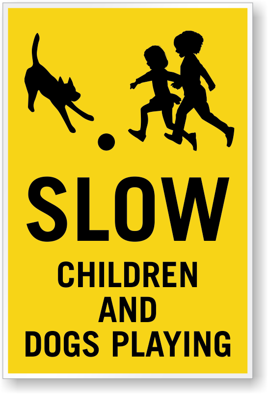 Slow Children And Dogs Playing Sign Panel - Slaying The Badger: Lemond, Hinault And The Greatest Clipart (546x800), Png Download