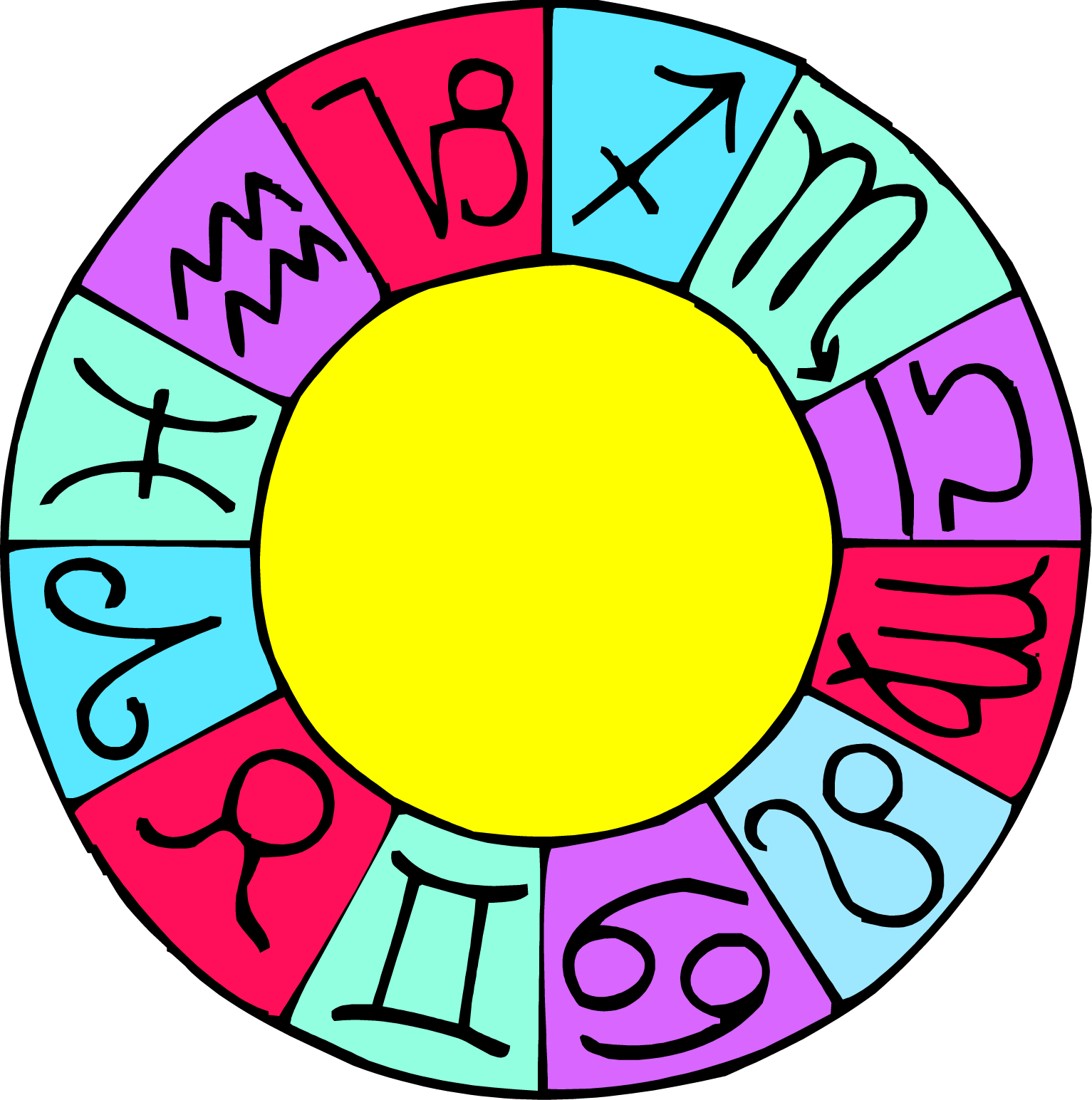 Astrological Symbols - Signs Of The Zodiac Clipart (1533x1545), Png Download