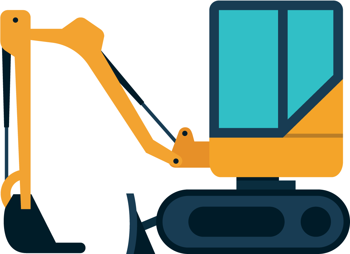 Excavator-1 - Fredericton Clipart (1200x871), Png Download