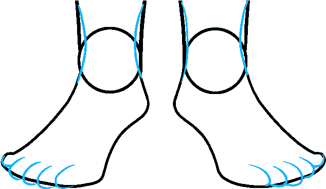 How To Draw Feet - Drawing Clipart (680x678), Png Download