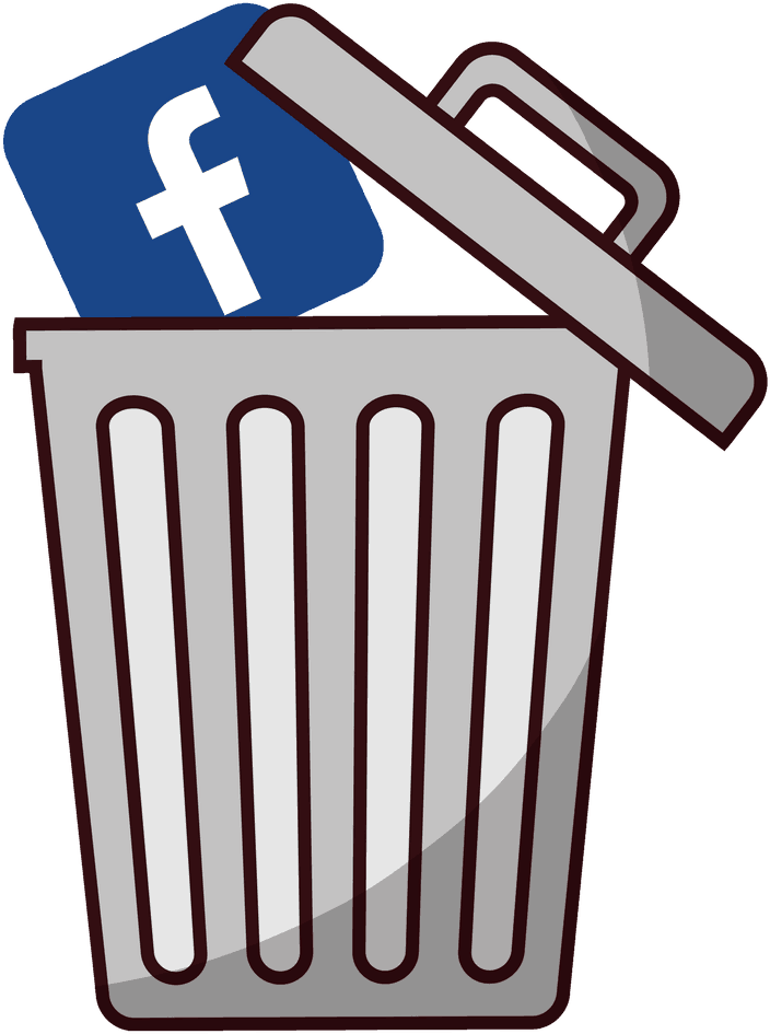 Putting The Facebook Icon In A Trash Can - Waste Container Clipart (1080x1080), Png Download