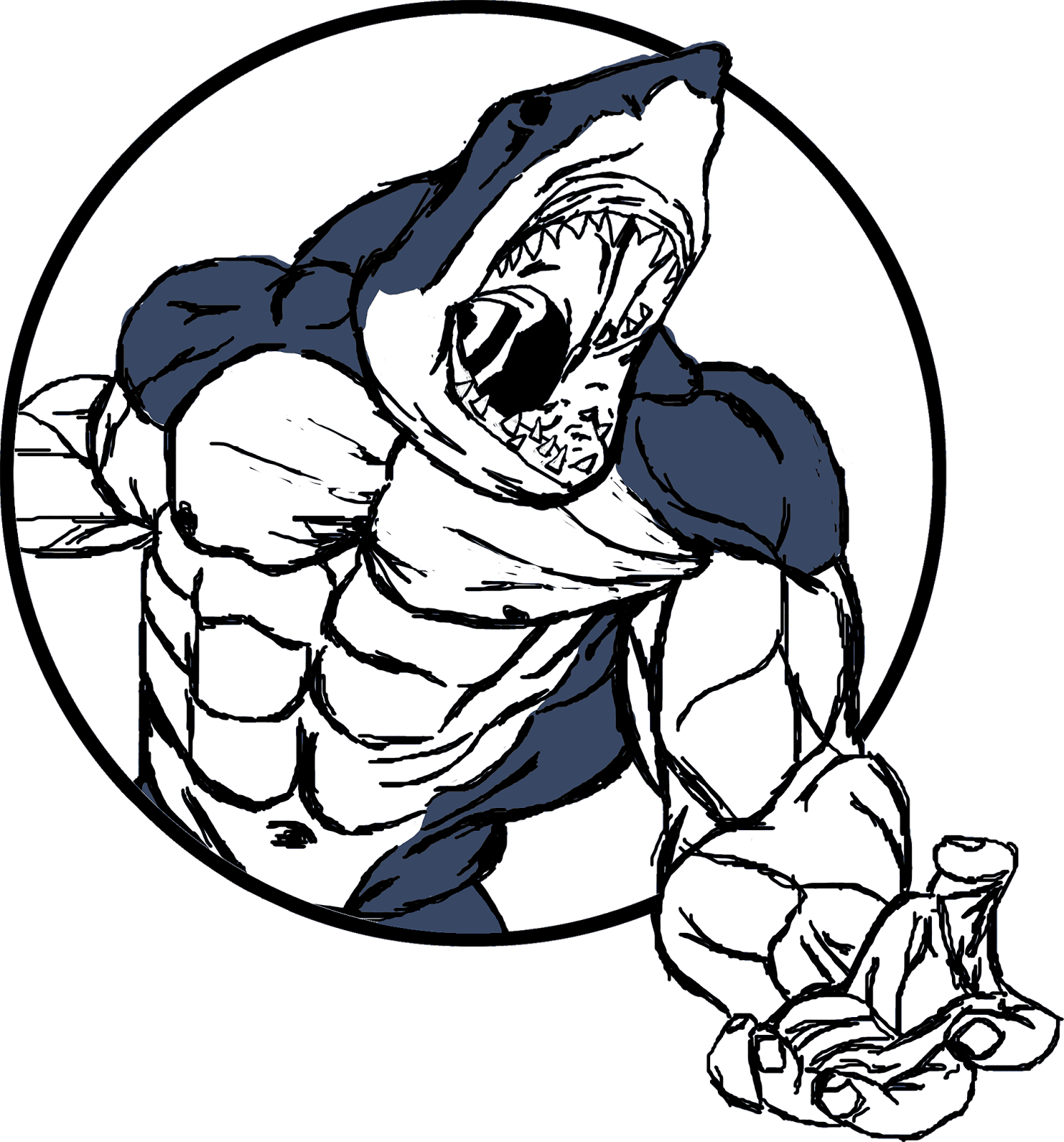 Shark Muscle - Muscle Clipart (1491x1600), Png Download