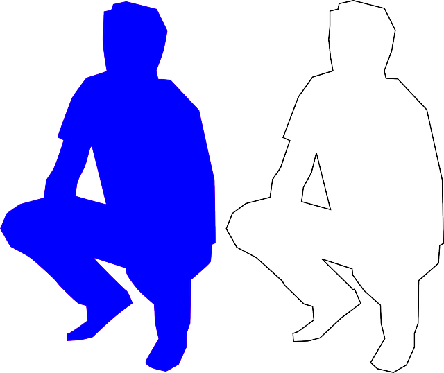 Squatting-42546 - Draw A Man Squatting Clipart (640x538), Png Download