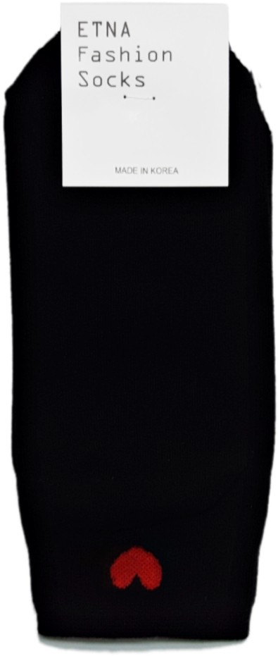 Etna Heart Shape Black Socks Korean Mart Png Korean - Sock Clipart (1000x1000), Png Download