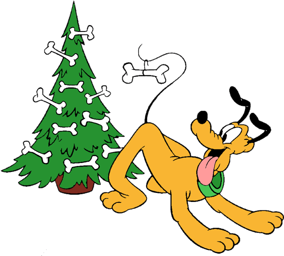 Pluto Decorating Tree - Winnie The Pooh Christmas Coloring Clipart (600x519), Png Download