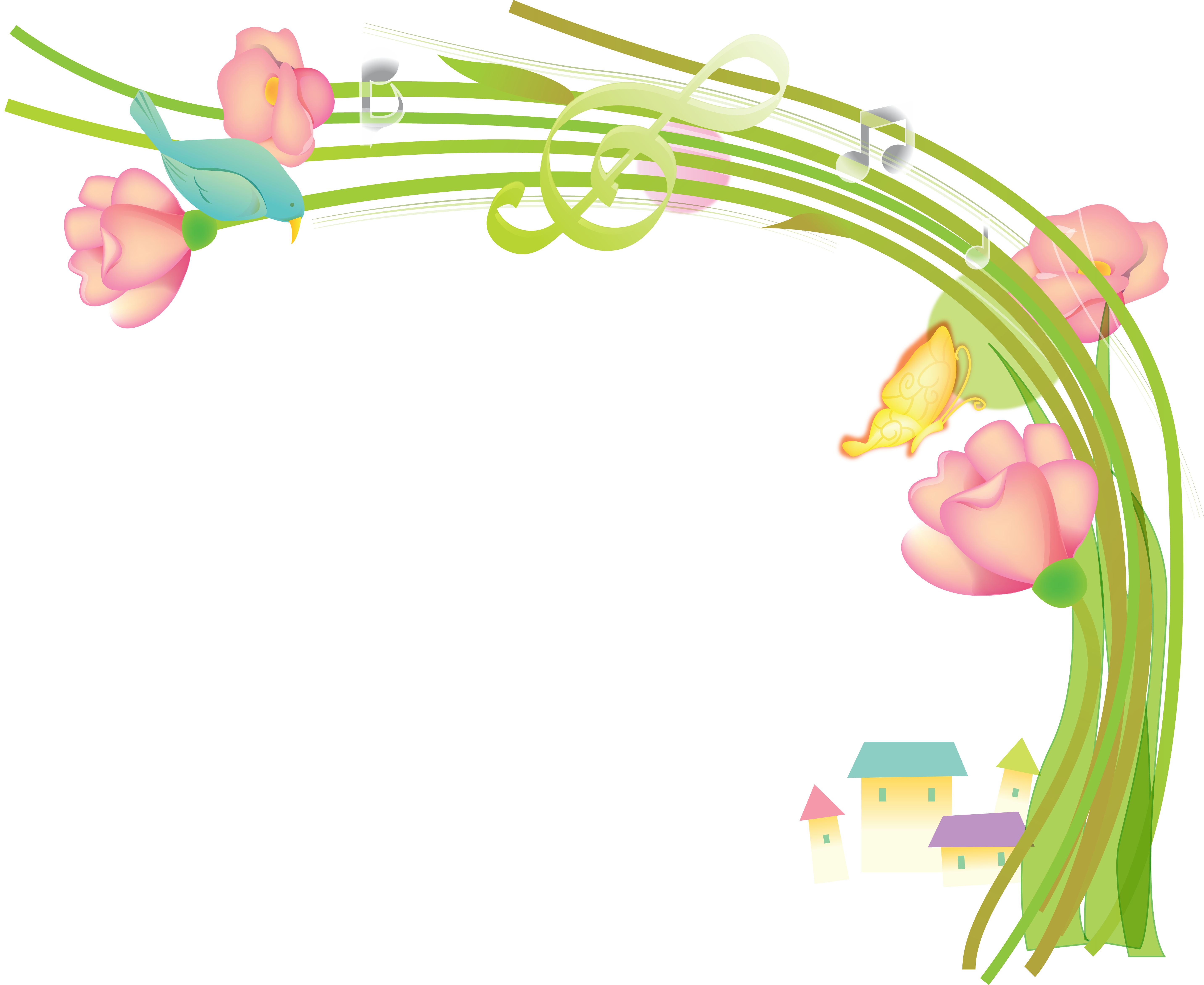 5651337 - Diseño De Flores Con Transparencia Clipart (5732x4687), Png Download
