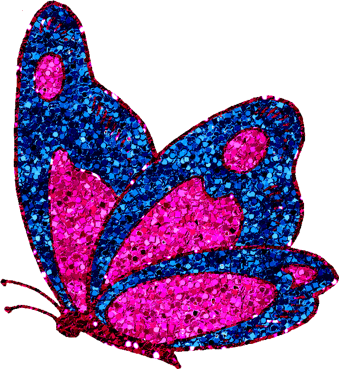 Sparkly Butterfly Clipart - Butterfly Glitter Clip Art - Png Download (731x781), Png Download