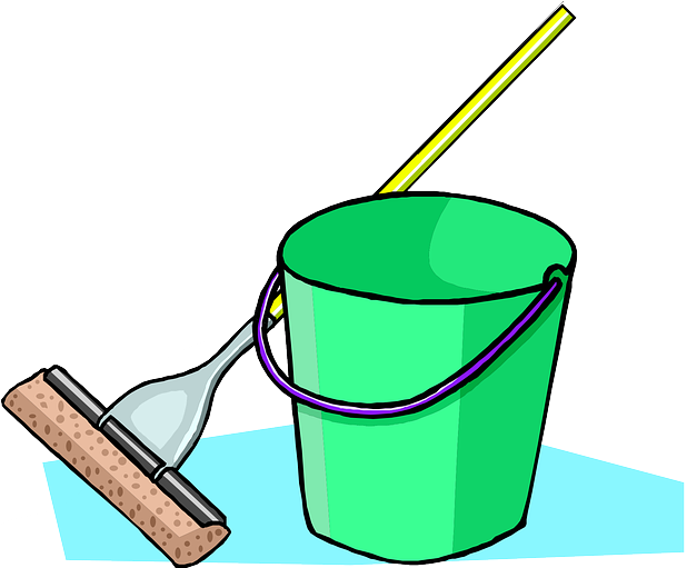 Perspective Phone - Cartoon Mop And Bucket Clipart (640x633), Png Download