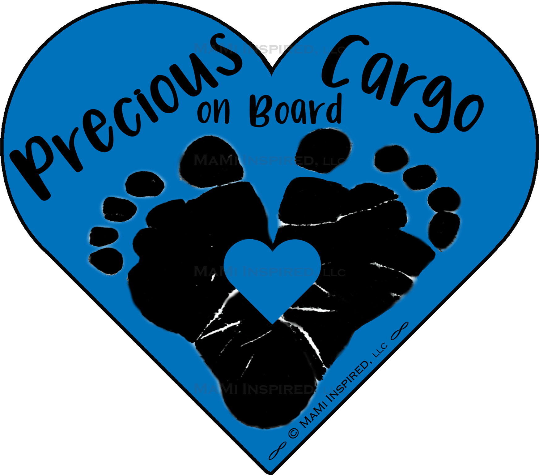 Precious Cargo On Board Footprint Heart Car Magnet - Footprint Clipart (1842x1594), Png Download