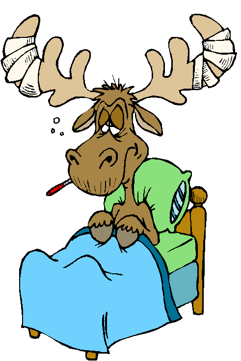Moose Clipart Sick - Sick Moose Cartoon - Png Download (482x704), Png Download