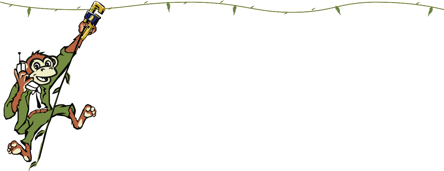 Rainforest University - Monkey Swinging On Vine Clipart (1440x605), Png Download