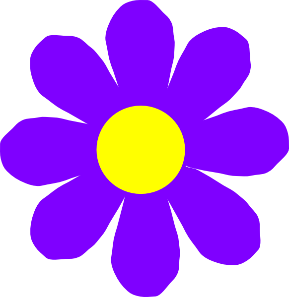 Purple Flower Clipart - Png Download (582x599), Png Download