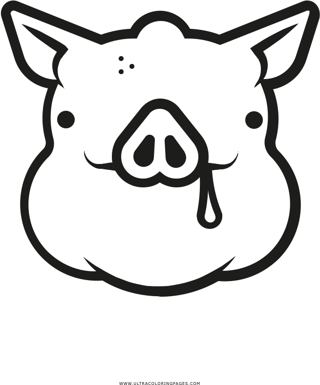 Derp Pig Coloring Page Ultra Coloring Pagesderp Pig - Cerdo Muerto Dibujo Clipart (1000x1000), Png Download