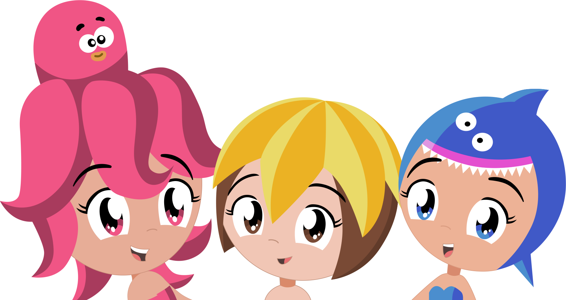 The Main Characters Are - Sea Princesses Clipart (1800x956), Png Download