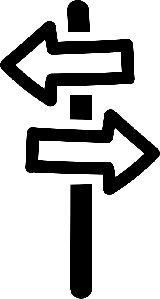 Directional Arrows Signal Drawn Symbol Left And - Icon Clipart (526x981), Png Download