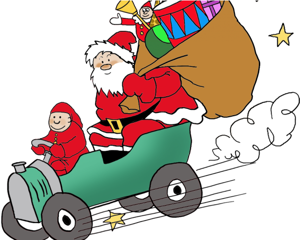 Drawn Santa Car - Santa In A Car Clip Art - Png Download (640x480), Png Download