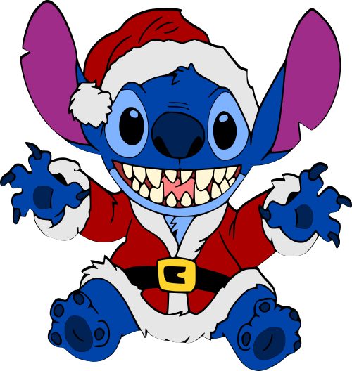 Stitch Santa Suit, Stitch Santa Suit - Stitch With Santa Hat Clipart (500x528), Png Download