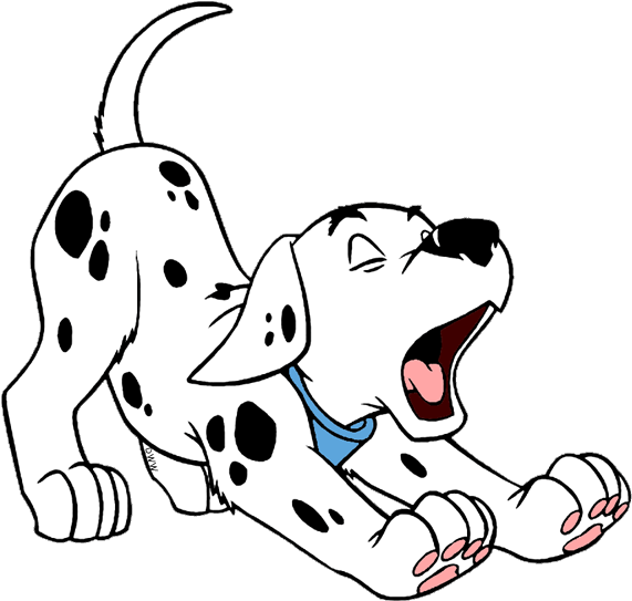 Dalmatian Puppies Clip Art - Clip Art Dog Stretching - Png Download (587x558), Png Download