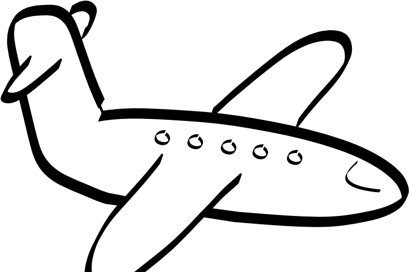 Padre Pio Fraternity - Airplane Black And White Clip Art - Png Download (999x630), Png Download