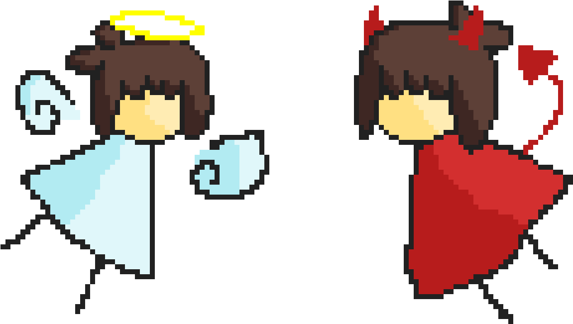 Shoulder Angel And Devil - Cartoon Clipart (1200x800), Png Download