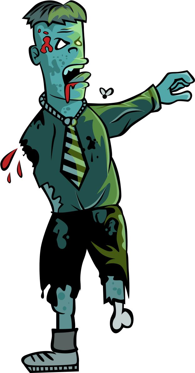 The Tale Of The Never-ending Story Zombie - Cartoon Clipart (1200x1200), Png Download