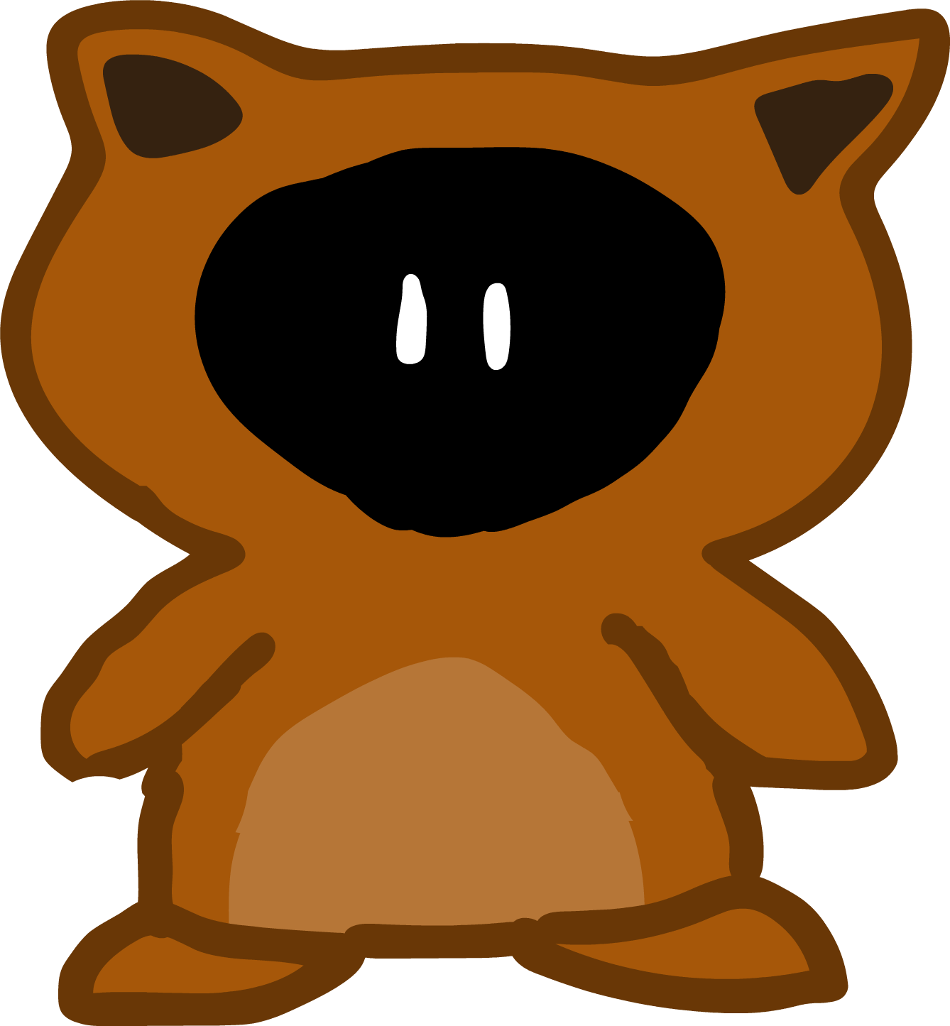 Tanooki Suit - Cartoon Clipart (1338x1445), Png Download