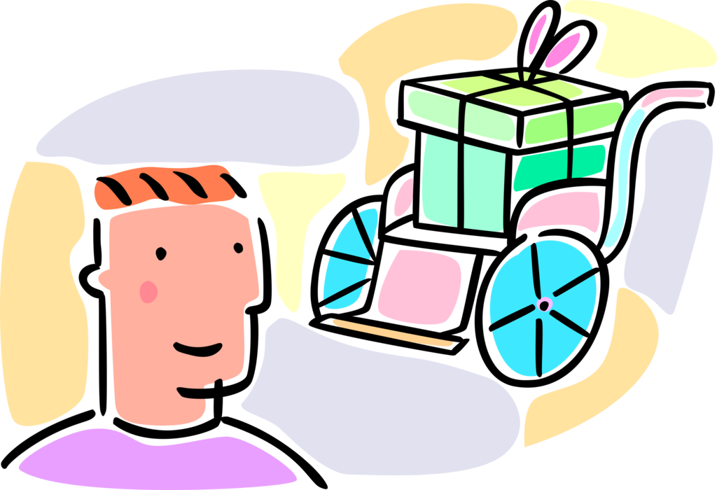 Vector Illustration Of Handicapped Or Disabled Wheelchair Clipart (1024x700), Png Download