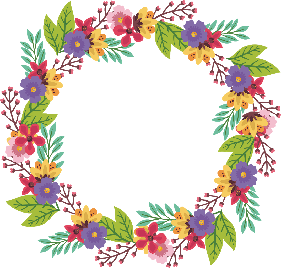 Border Frame Wreath Circle Round Leaves Vines Vinesan - Guirnaldas Png Clipart (1072x1024), Png Download