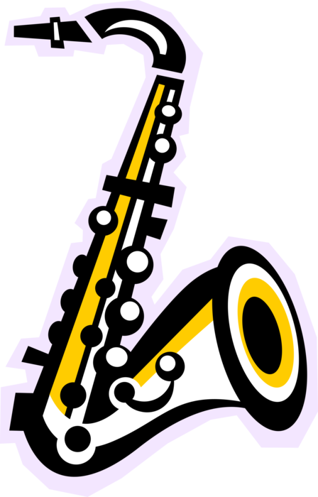 Vector Illustration Of Saxophone Brass Single-reed - (d Pin) 25mm Lapel Pin Button Badge: Clipart (448x700), Png Download