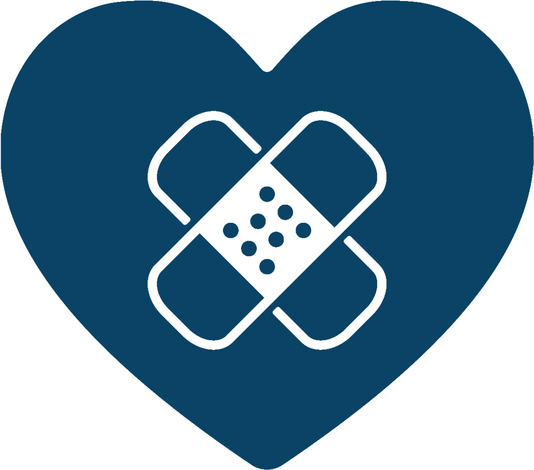 Heart With Bandages - Icon Clipart (1200x1093), Png Download