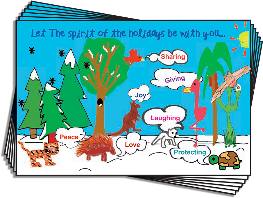 Kse “let The Spirit Of The Holidays Be With You ” Postcards - Cartoon Clipart (1000x1000), Png Download