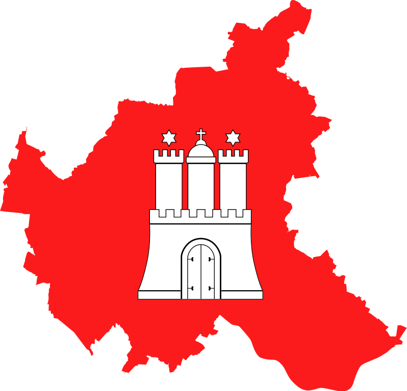 Flag Map Of Hamburg - Hamburg Flag Map Clipart (798x768), Png Download