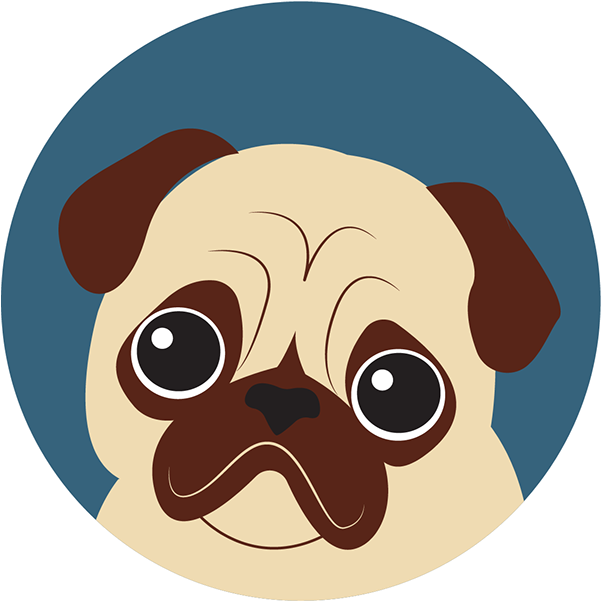Gritty Pug Coffee On Behance - Pug Clipart (600x769), Png Download