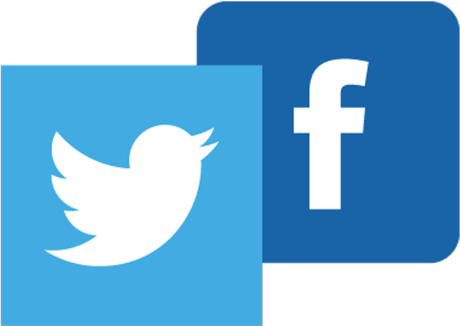 Tweets By Hofbbl - Facebook Twitter Logo Png Clipart (1024x473), Png Download