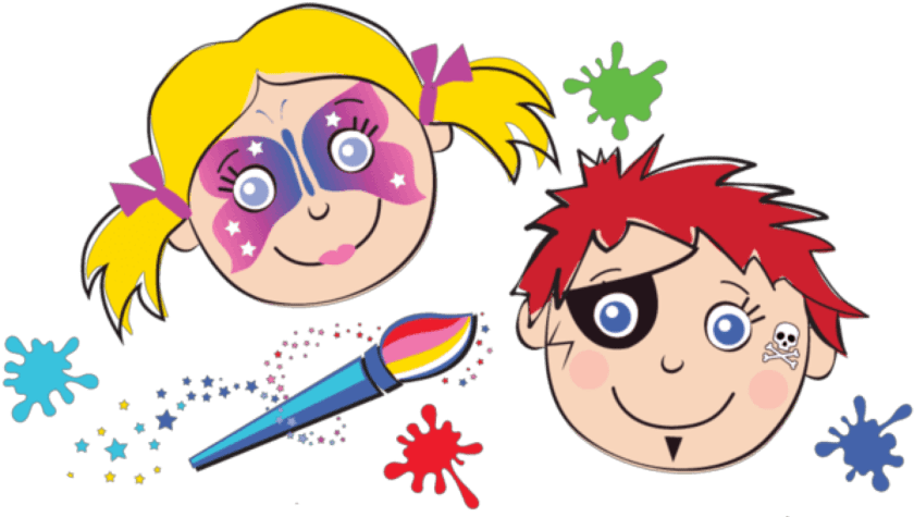 Details - Face Painting Animation Clipart (900x595), Png Download