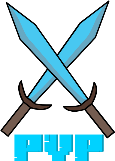 Cartoonish Diamond Swords - Pvp Logo Clipart (612x792), Png Download