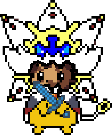 Same Combination But Has A Minecraft Sword - Pikachu Solgaleo Clipart (1024x576), Png Download