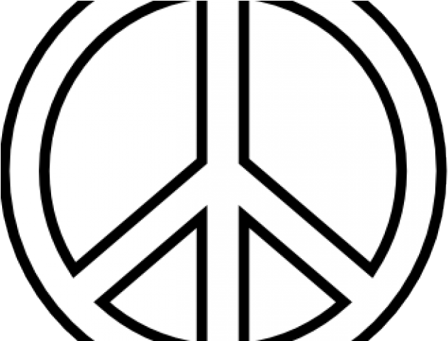 Peace Symbol Clipart Line Art - Peace Sign Coloring Page - Png Download (640x480), Png Download