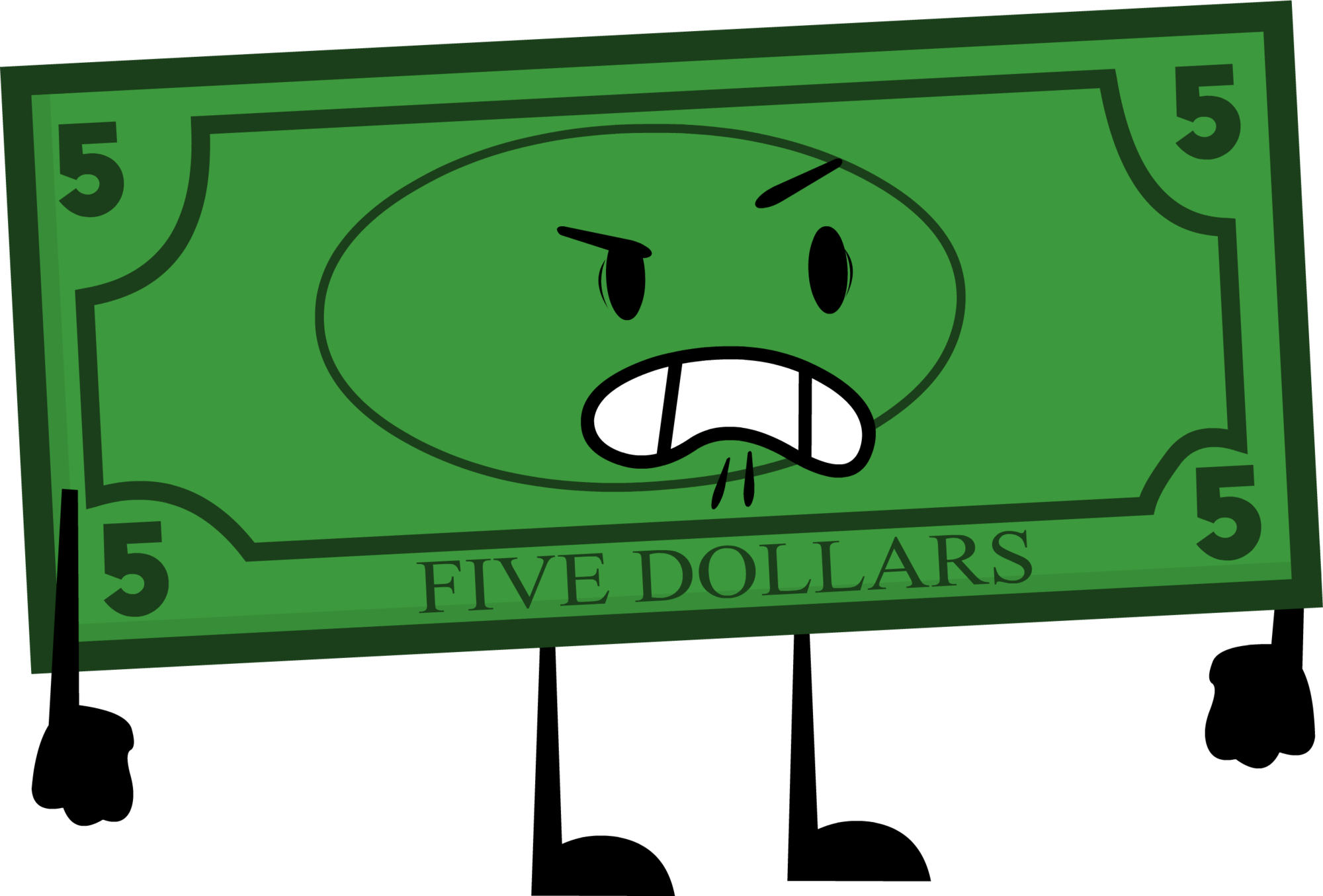 5 Dollar Bill Idle - Wiki Clipart (2000x1355), Png Download